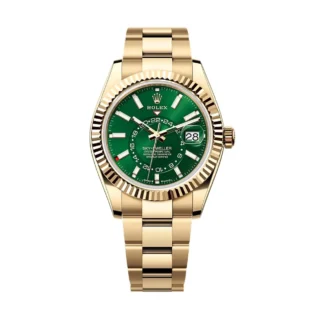 2025 Replica Sky-Dweller 42mm 336938 Yellow Gold Jubilee Green Dial