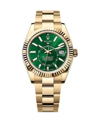2025 Replica Sky-Dweller 42mm 336938 Yellow Gold Jubilee Green Dial