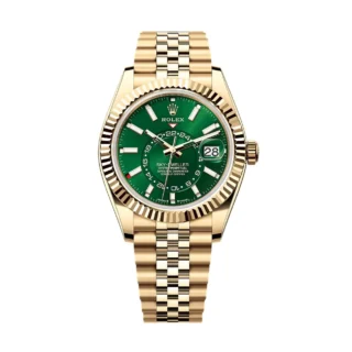 2025 Replica Sky-Dweller 42mm 336938 Yellow Gold Oyster Green Dial
