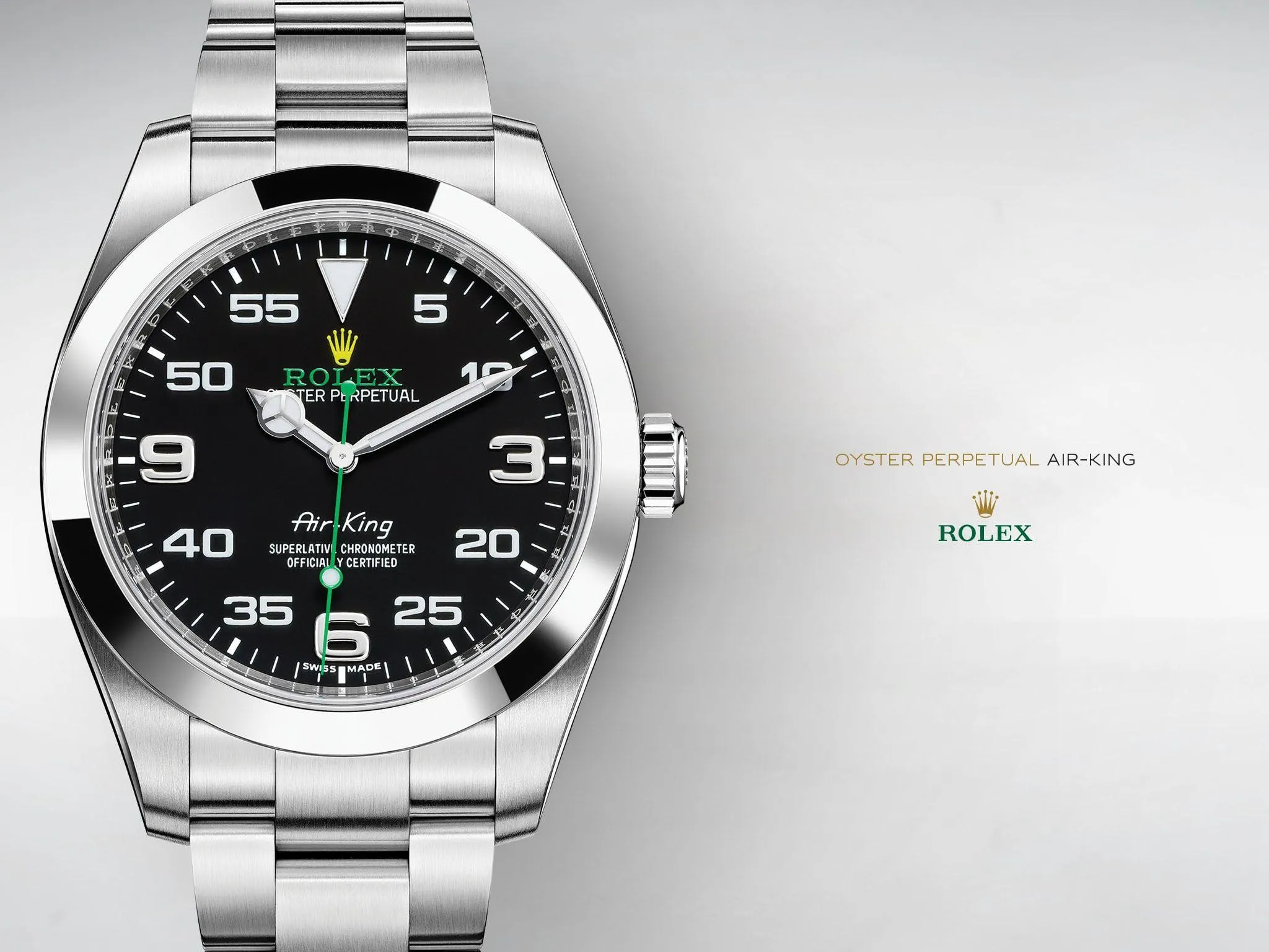 Genuine Rolex Air King black Dial Oyster Bezel