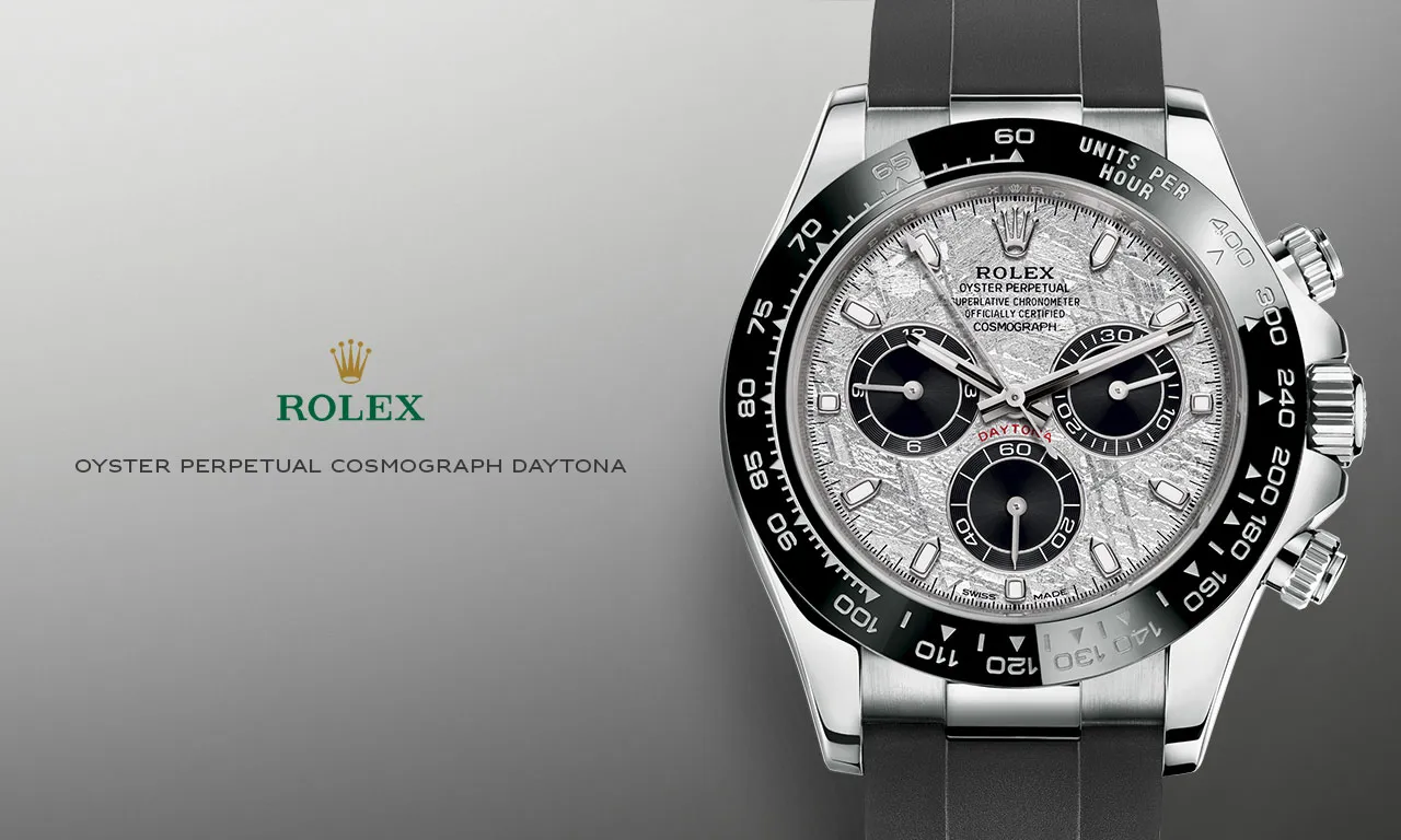 Rolex Cosmograph Daytona Meteorite Dial Black Bezel Oysterflex Bracelet