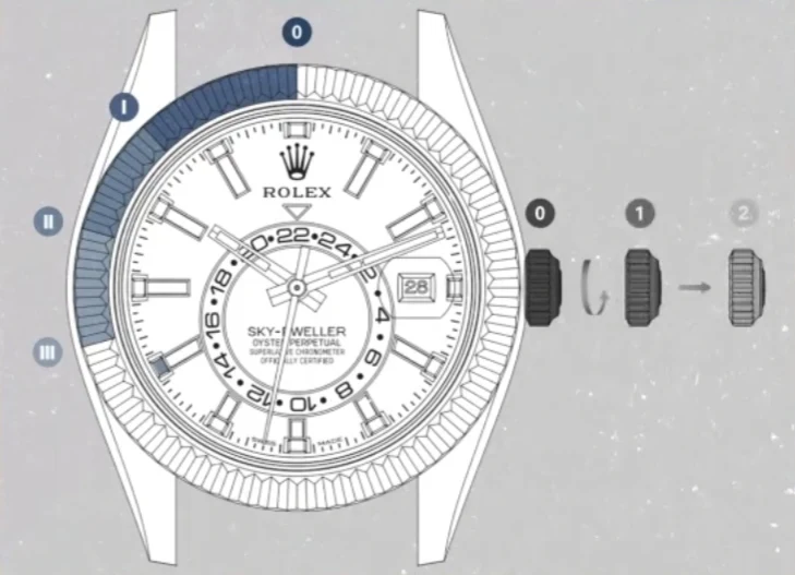 Super Clone Sky-Dweller crown position guide