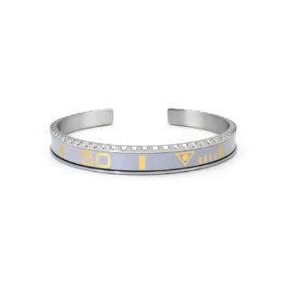 Grey Titanium Steel Bezel Bracelet