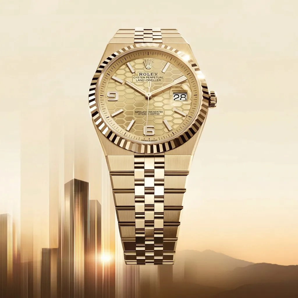 Rolex Land-Dweller full Gold Fluted Bezel 