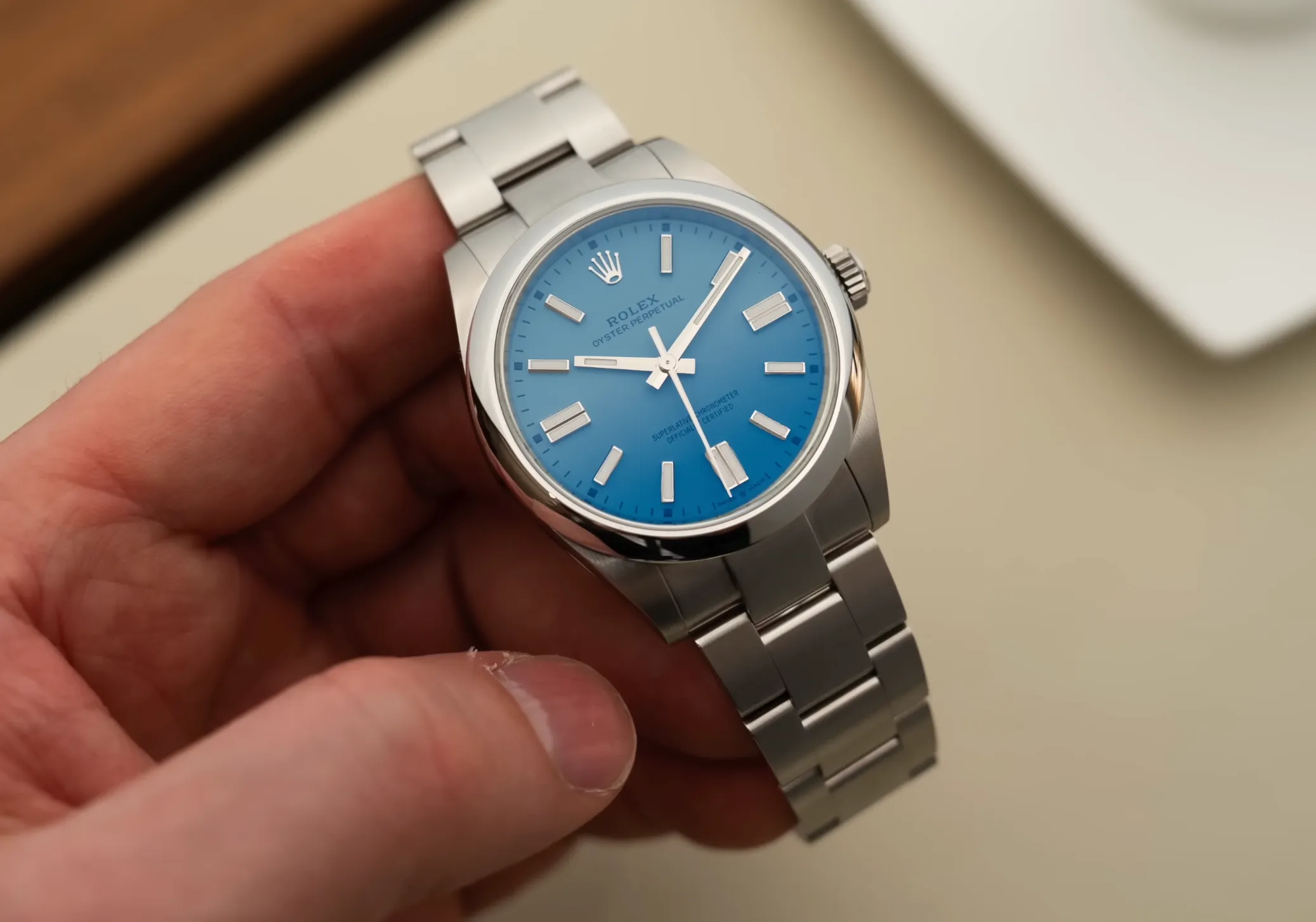 Rolex Oyster Perpetual Ocean Blue Dial Oyster Bracelet