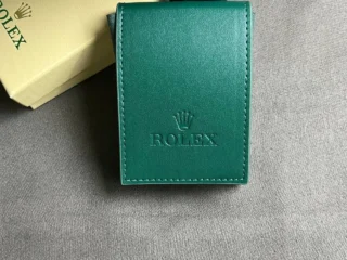 Premium Green Rolex Watch Pouch Replica – Luxury Travel Case with Embossed Rolex Crown Logo