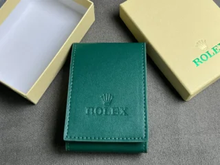Replica Rolex Green Watch Pouch inside luxury cream box – High-Quality Rolex Accessories