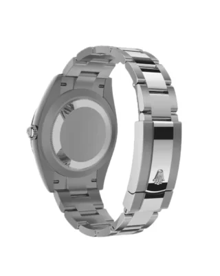 Rolex Datejust 41 Green Ombré Dial (2026) — Rolesor (Oystersteel and white gold), green ombré dial — caseback view with bracelet and clasp