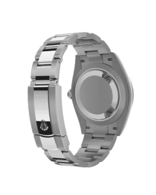 Rolex Datejust 41 Green Ombré Dial (2026) — Rolesor (Oystersteel and white gold), green ombré dial — rear angled view of caseback and bracelet