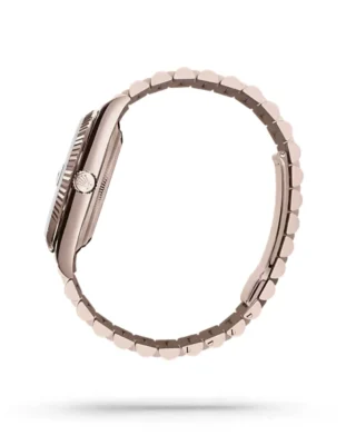 Rolex Day‑Date 40 Jubilee Gold Aventurine Dial (2026) — Jubilee Gold, light green aventurine stone dial — side profile showing case thickness and crown