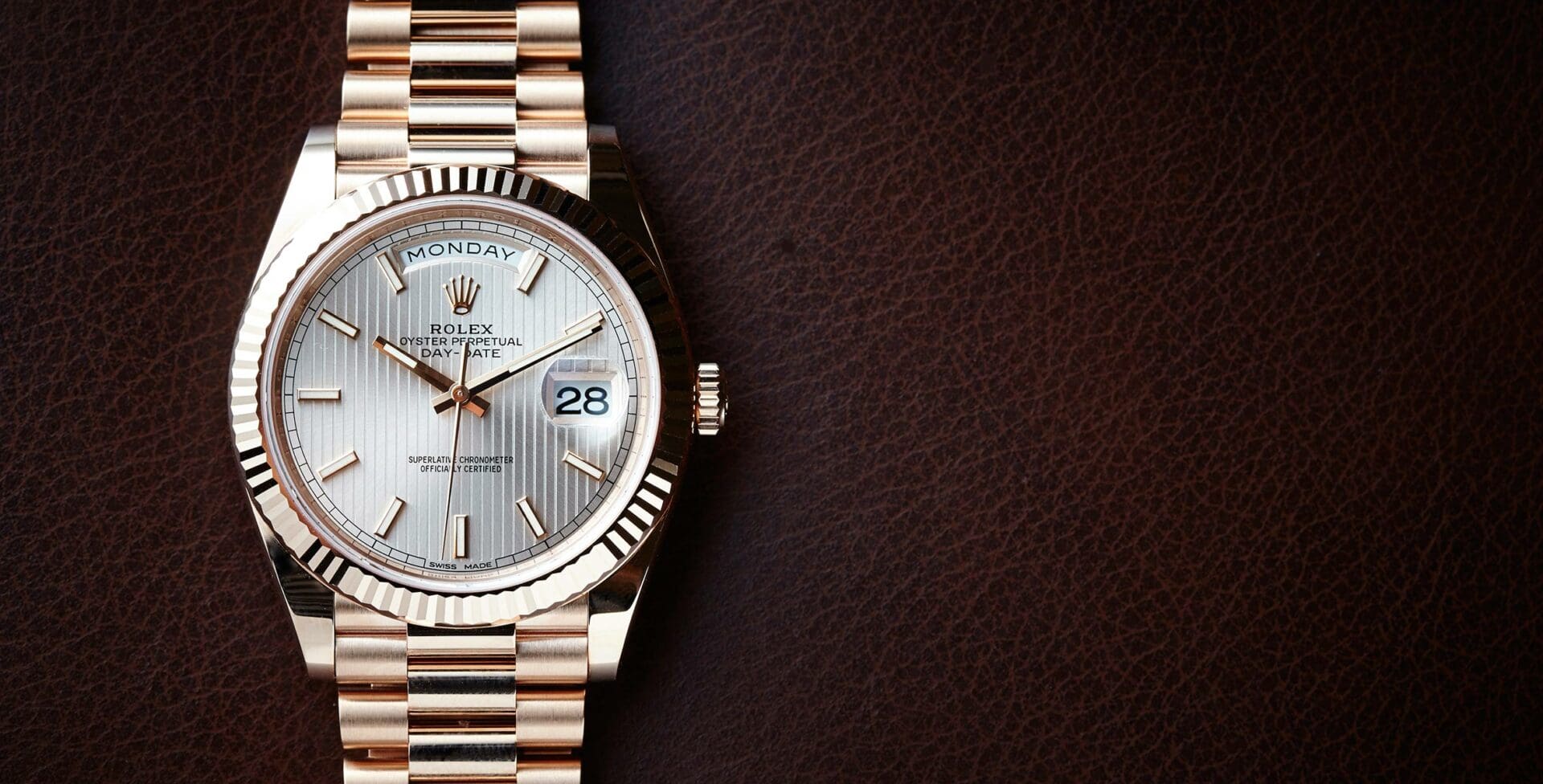 Rolex Day-Date 40 President bracelet with semi-circular links
