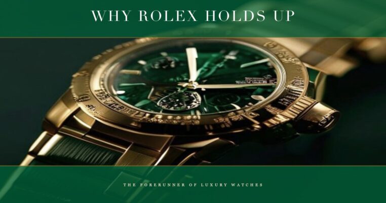 Why Rolex holds up as the forerunner of luxury watches - editorial featured image with green and gold brand palette