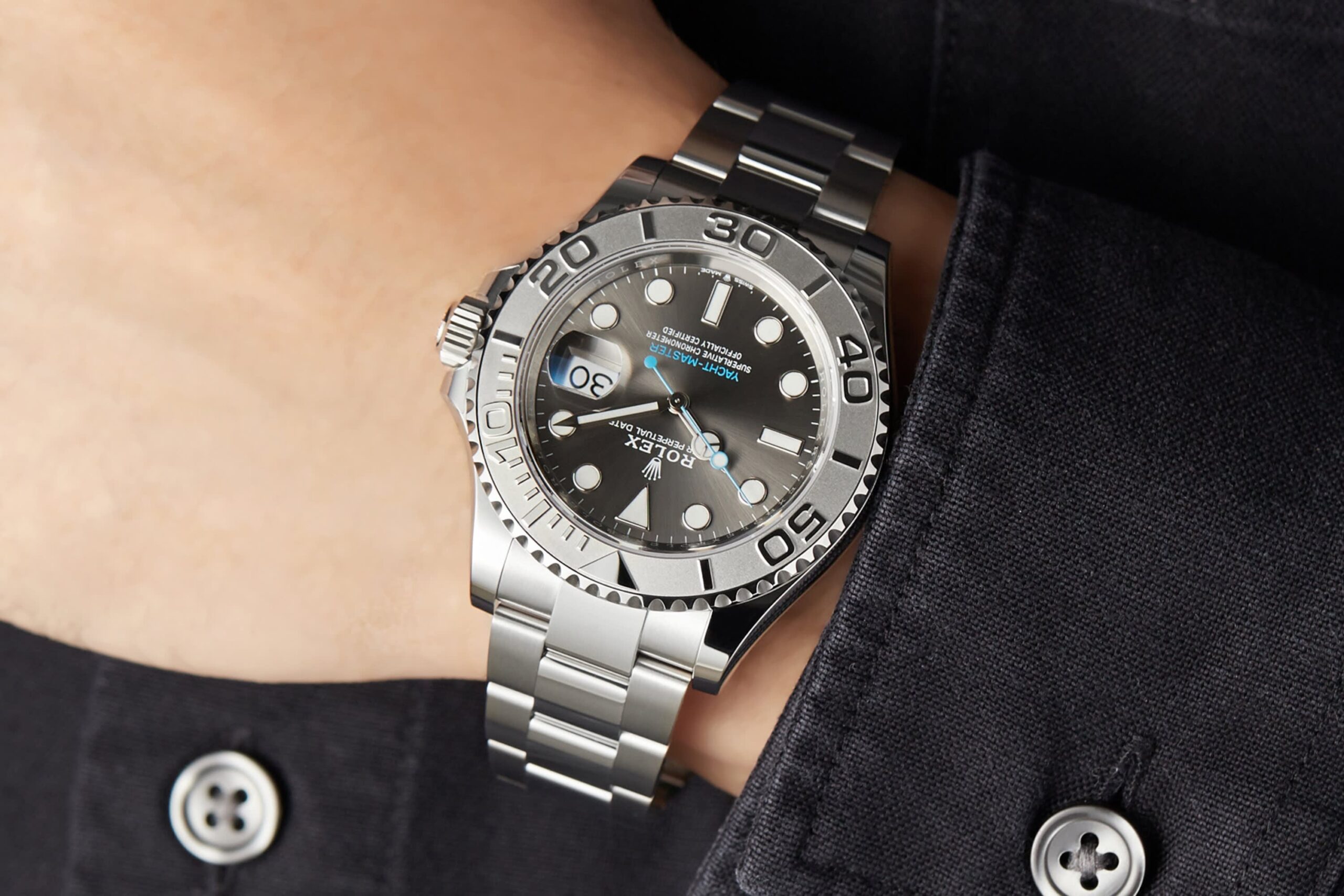 Rolex Yacht-Master 40 Rhodium ref. 126622, discontinued and trading at a premium on the secondary market