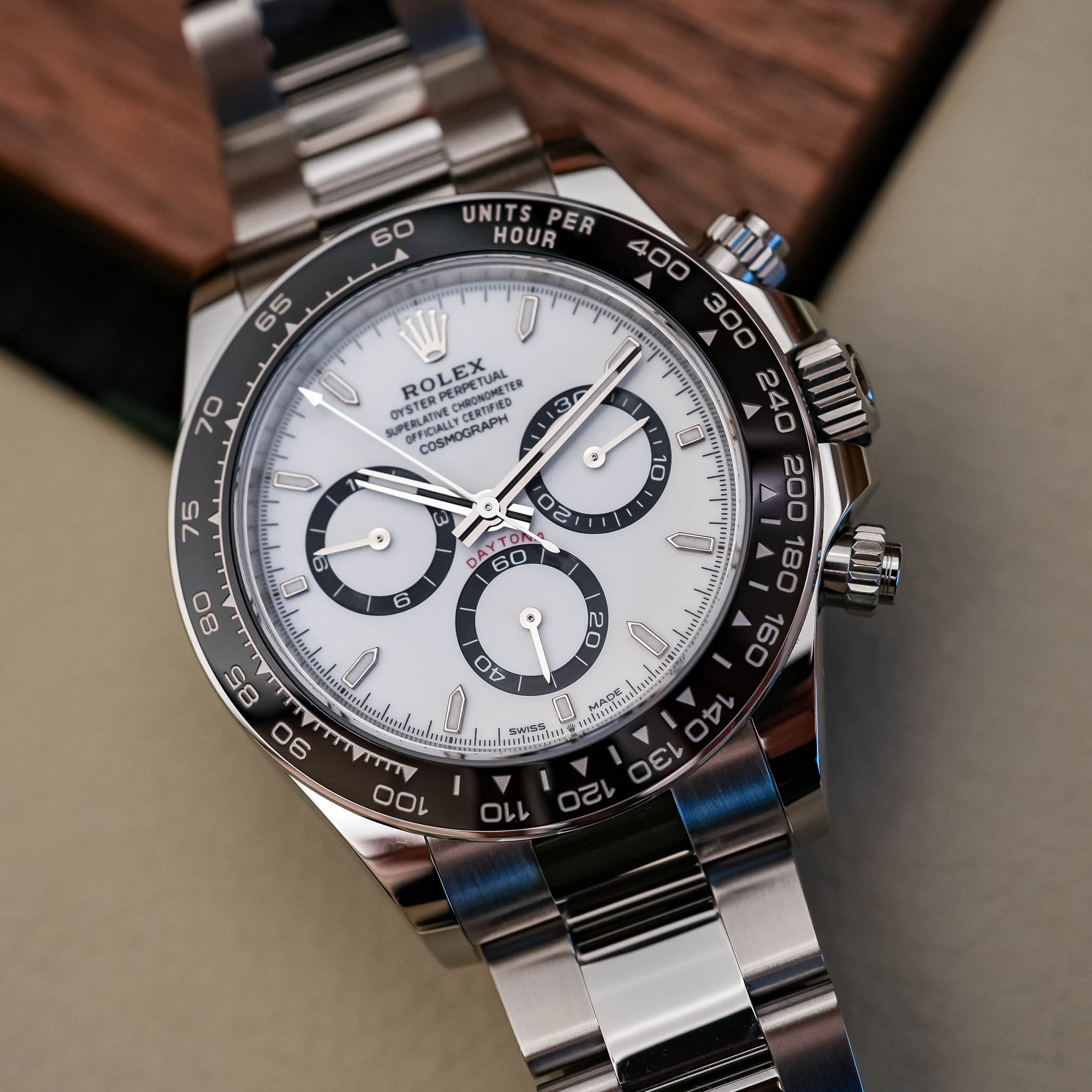 Rolex Cosmograph Daytona steel ceramic bezel white dial reference 126500LN