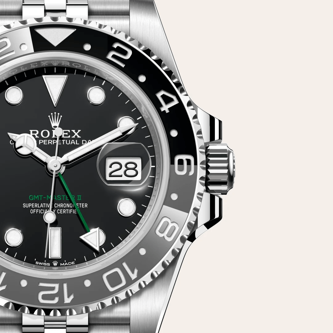 Rolex GMT-Master II Oystersteel reference 126710GRNR-0003 wrist shot