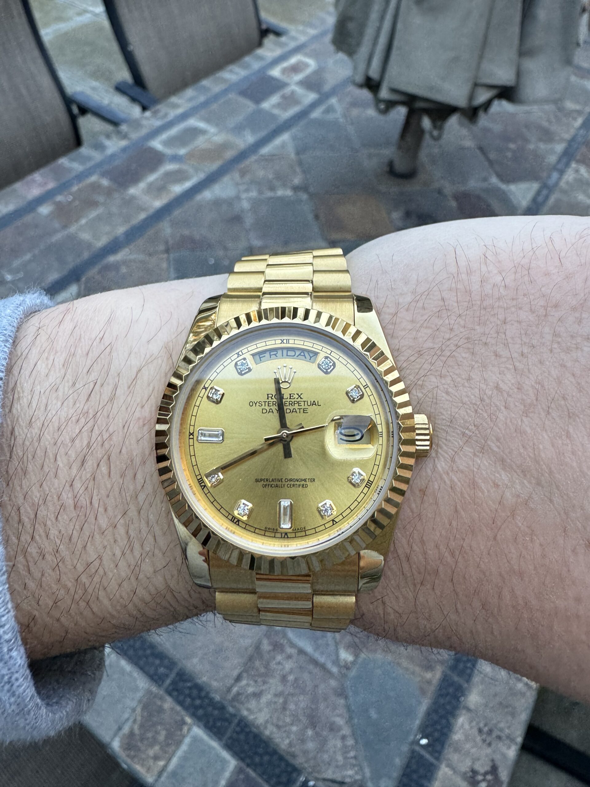 Rolex Day-Date 36mm Gold Dial 118238 photo review