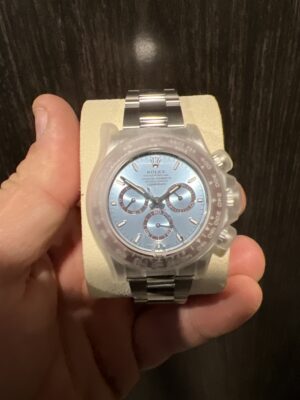Click to view full screen Superclone Rolex Daytona Ice blue Dial 116506 "Platona" photo review