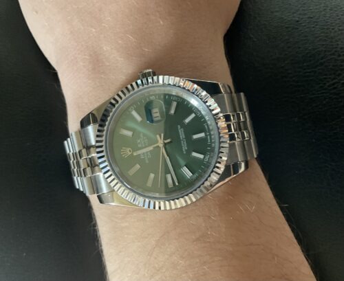 Click to view full screen Replica Rolex Datejust Green Dial 126334 Jubilee 41 mm photo review
